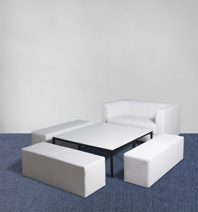 Lounge Set Komfort Weiss Schwarz